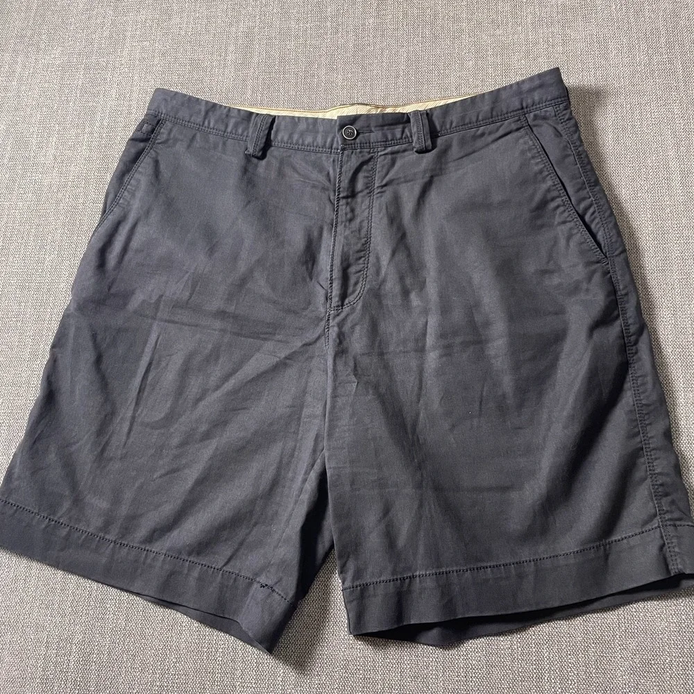 Tommy Bahama Chino Shorts Mens 35 Black Cotton Stretch Flat Front Comfortable